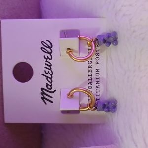 MADEWELL PURPLE BEAR HOOP EARINGS 💜